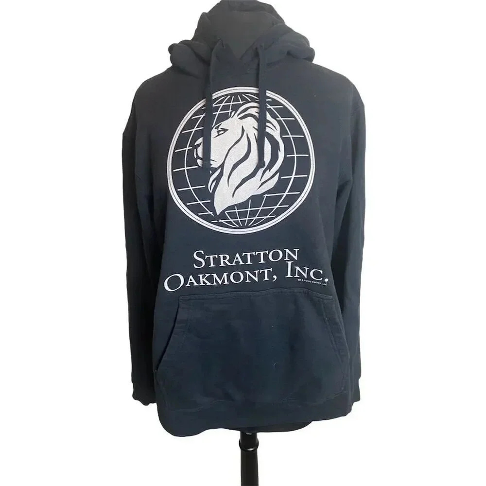 Stratton Oakmont Pullover Hoodie Black Size L “Wolf Of Wall Street” 1652 JC